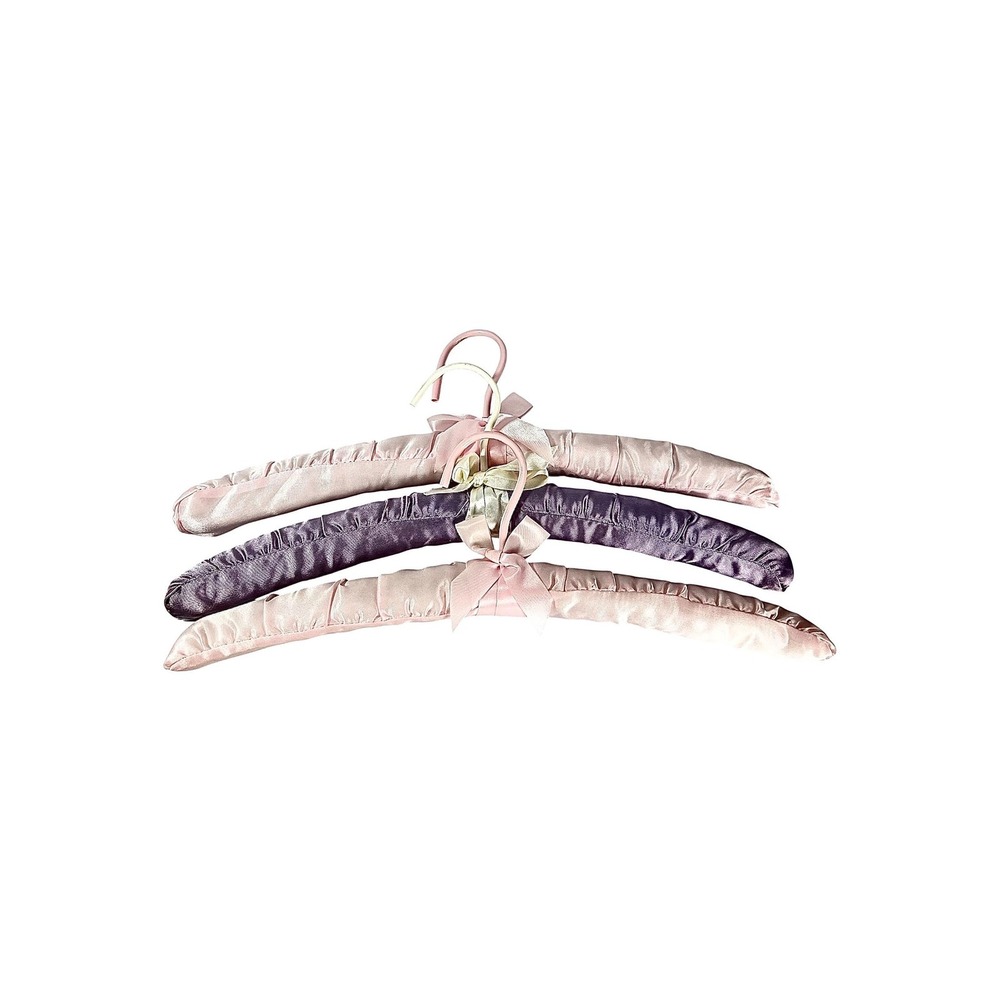 Satin padded hangers Pastel pink lavender Boudoir closet lingerie girly
